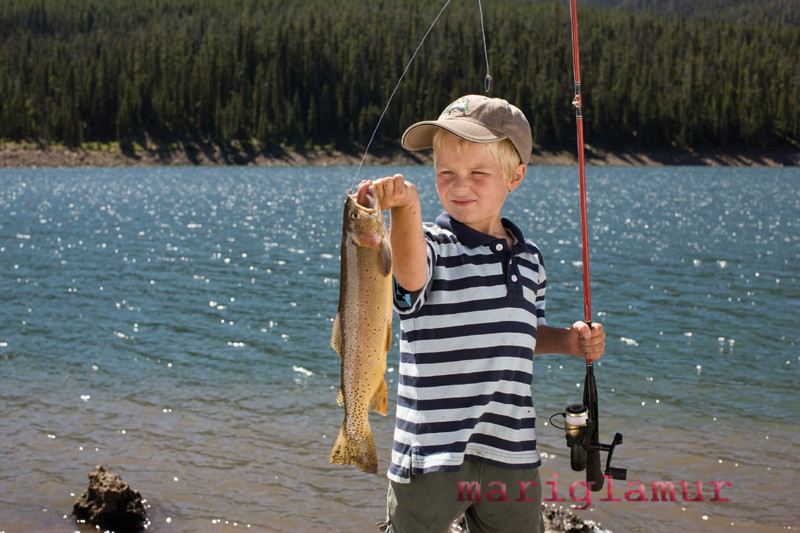 child fishing