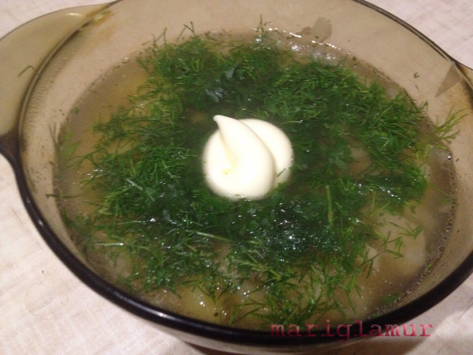 cabbage soup with mushrooms