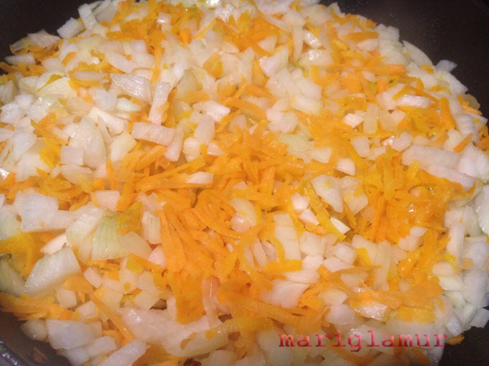 fry onions and carrots